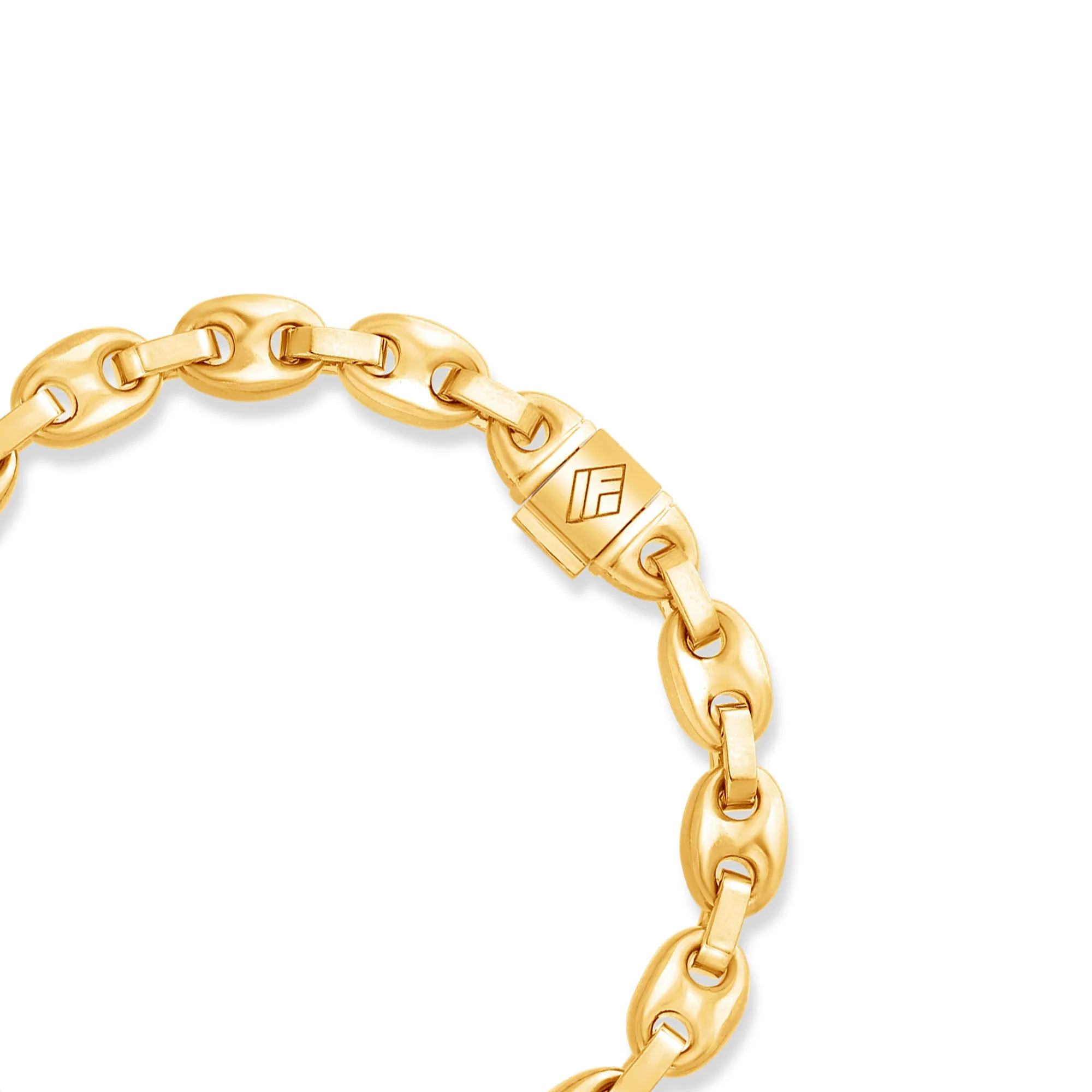 Gold Ocean Link Bracelet (7mm)