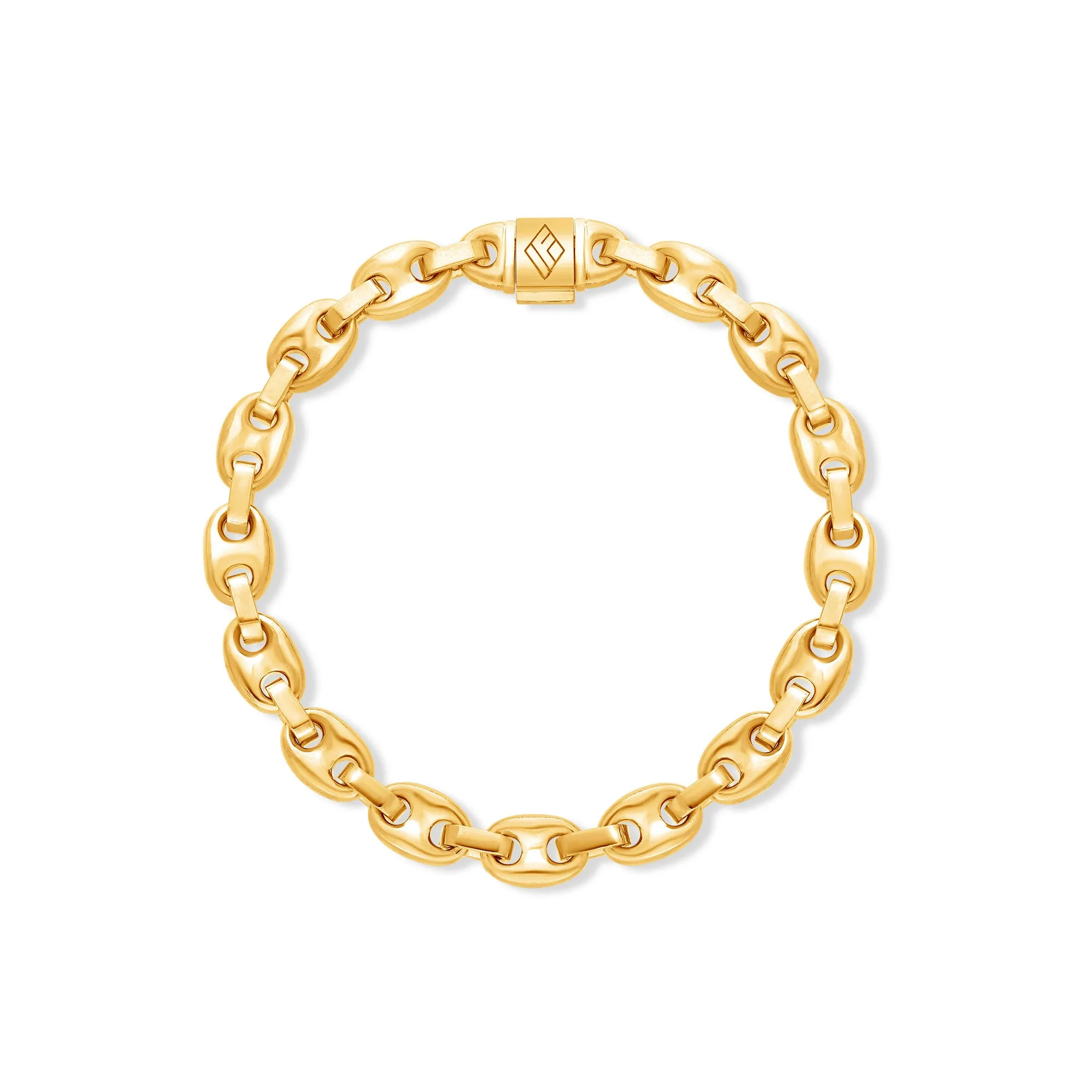 Gold Ocean Link Bracelet (7mm)