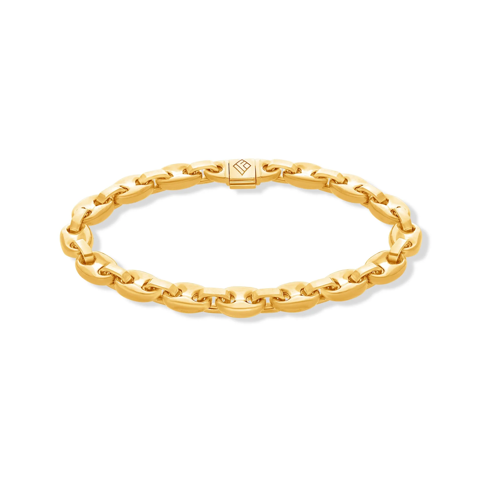 Gold Ocean Link Bracelet (7mm)