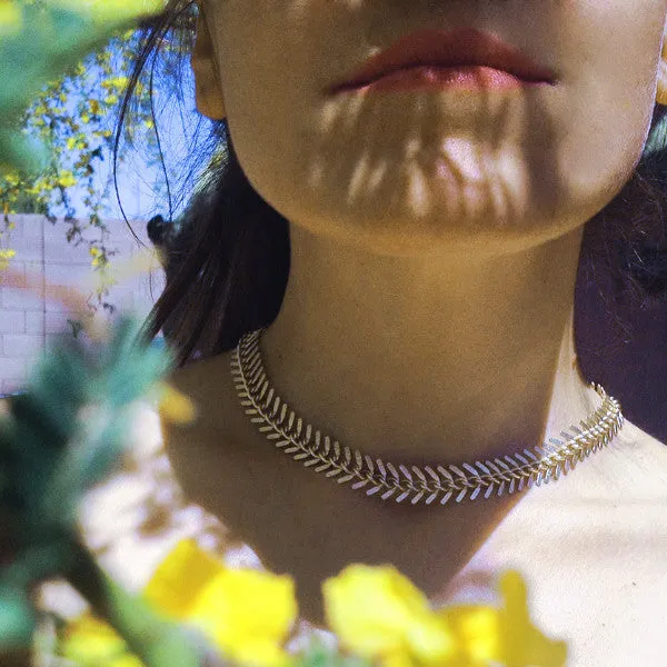 Gold Railway Wrap Bracelet / Choker