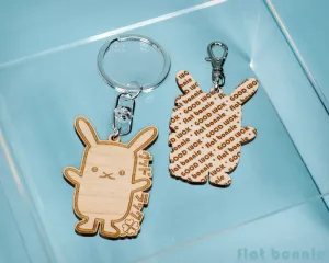 Good Luck keychain - Lucky rabbit wood charm