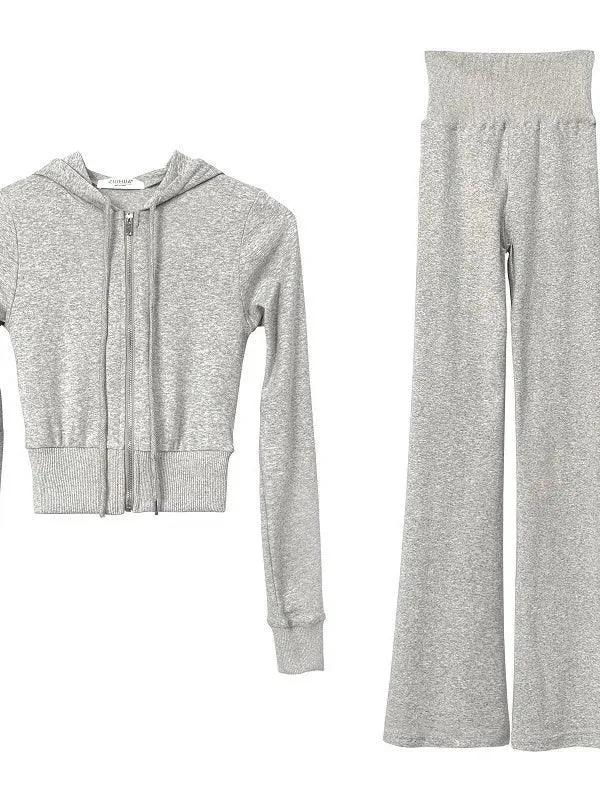 Gracie Crop Hoodie Two Piece Set