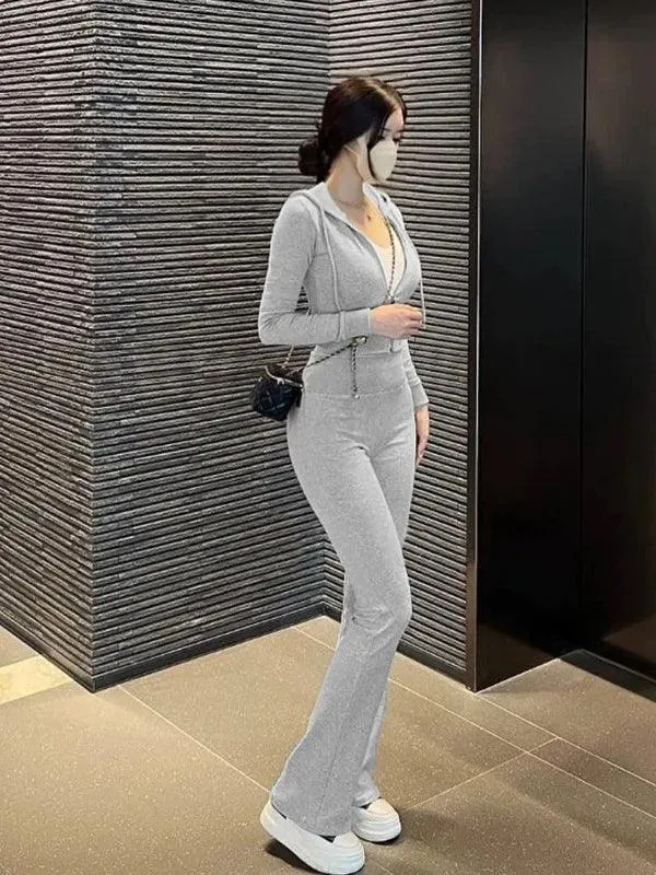 Gracie Crop Hoodie Two Piece Set