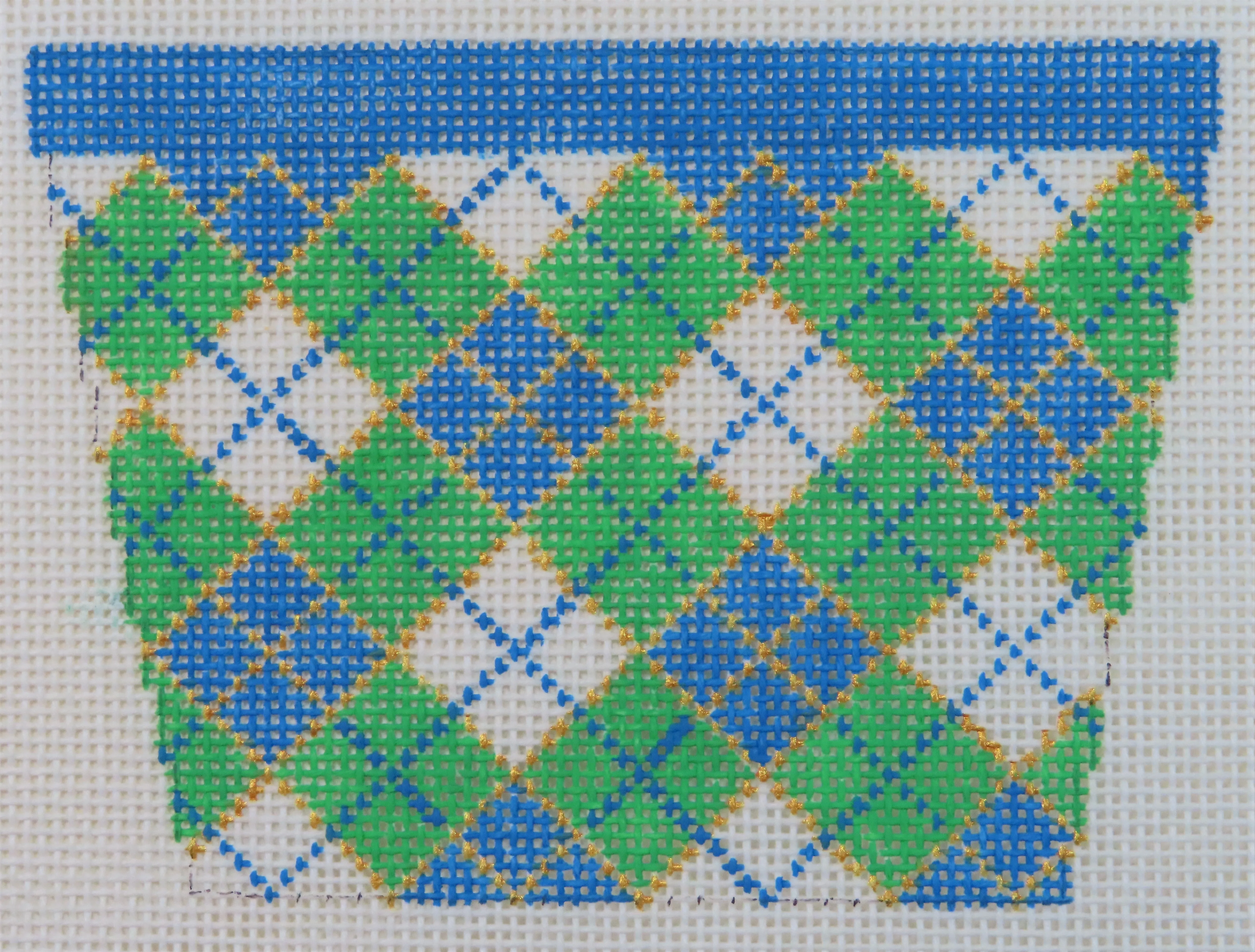 Green & Blue Plaid Mini Tote w/charm
