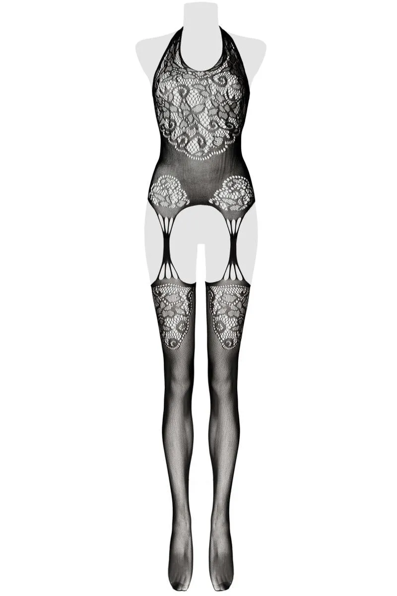 Grey Velvet Bodystocking