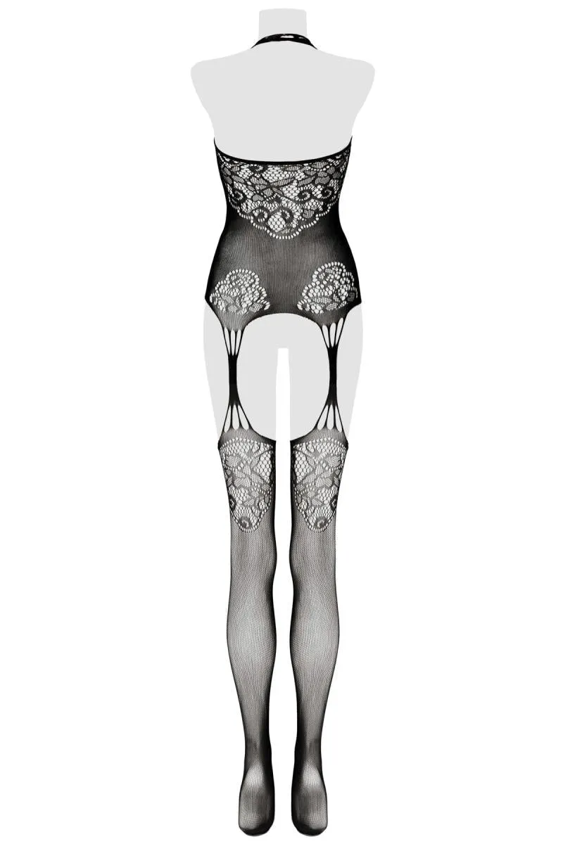 Grey Velvet Bodystocking
