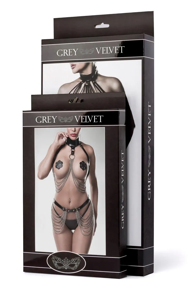 Grey Velvet Bra Set