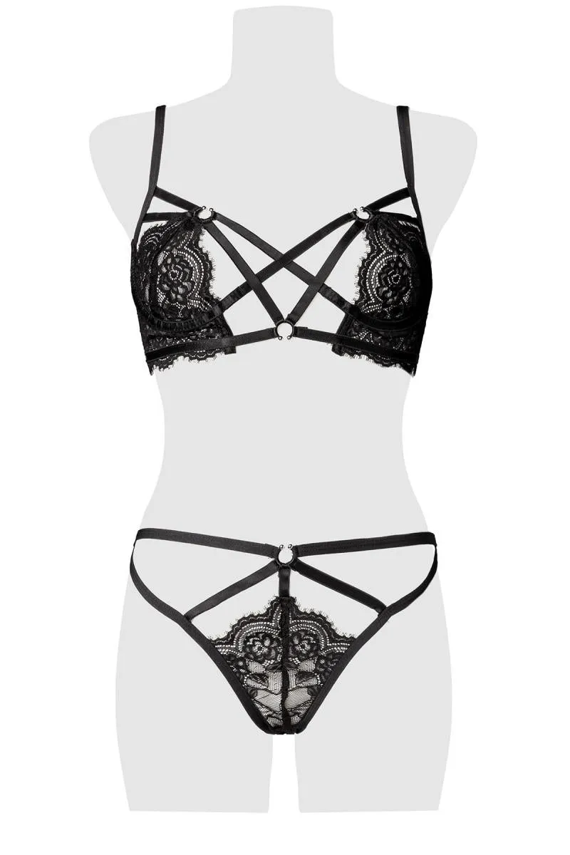 Grey Velvet Bra Set