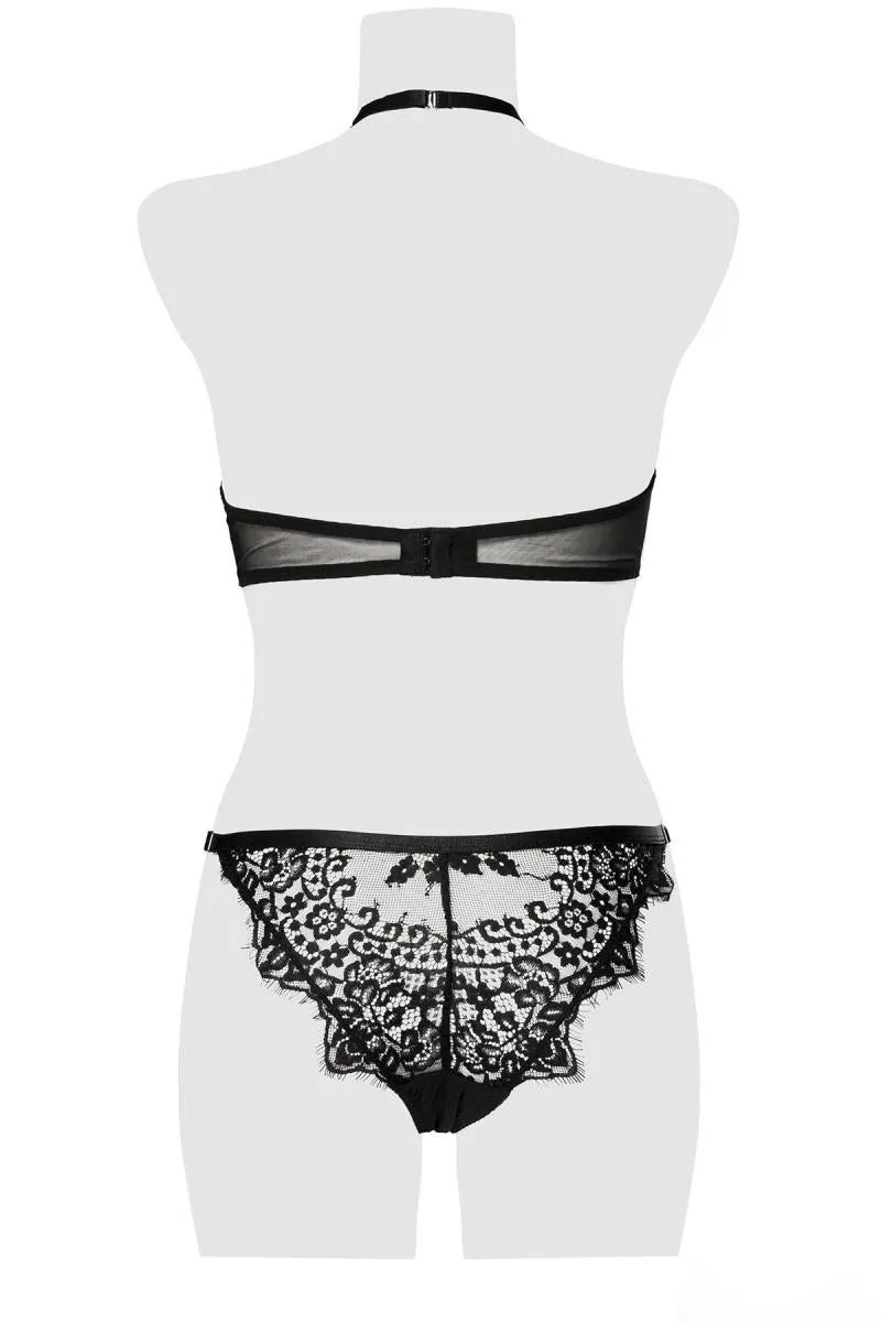 Grey Velvet Lingerie Set