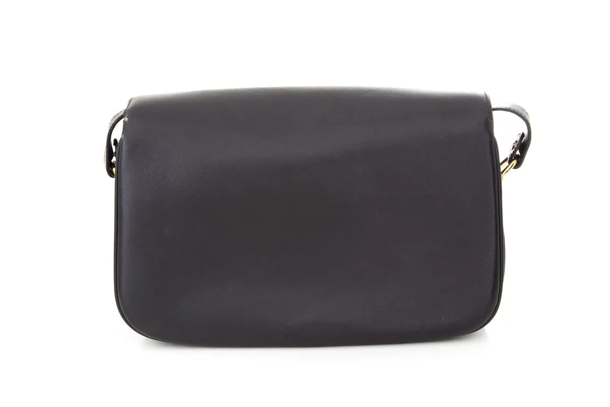Gucci Black Leather Old Horsebit Crossbody Handbag