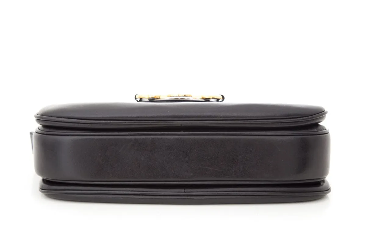 Gucci Black Leather Old Horsebit Crossbody Handbag