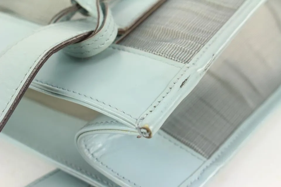 Gucci Blue Mesh Tote Bag with Pouch 915gk65