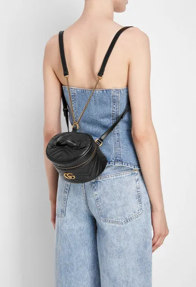 Gucci GG Marmont Matelasse Mini Backpack in Black