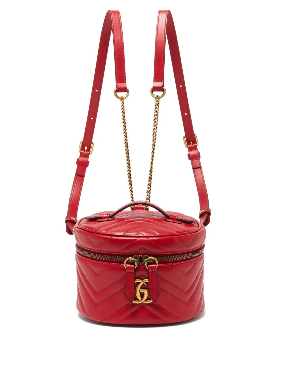 Gucci GG Marmont Matelasse Mini Backpack in Red