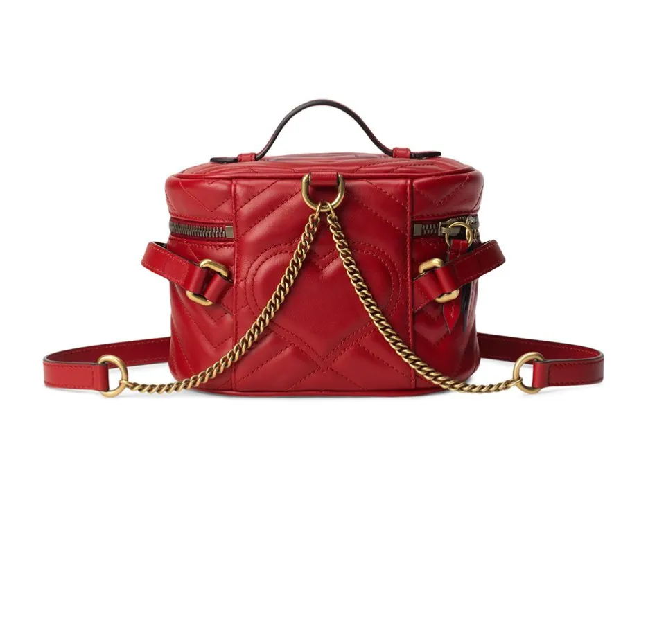 Gucci GG Marmont Matelasse Mini Backpack in Red