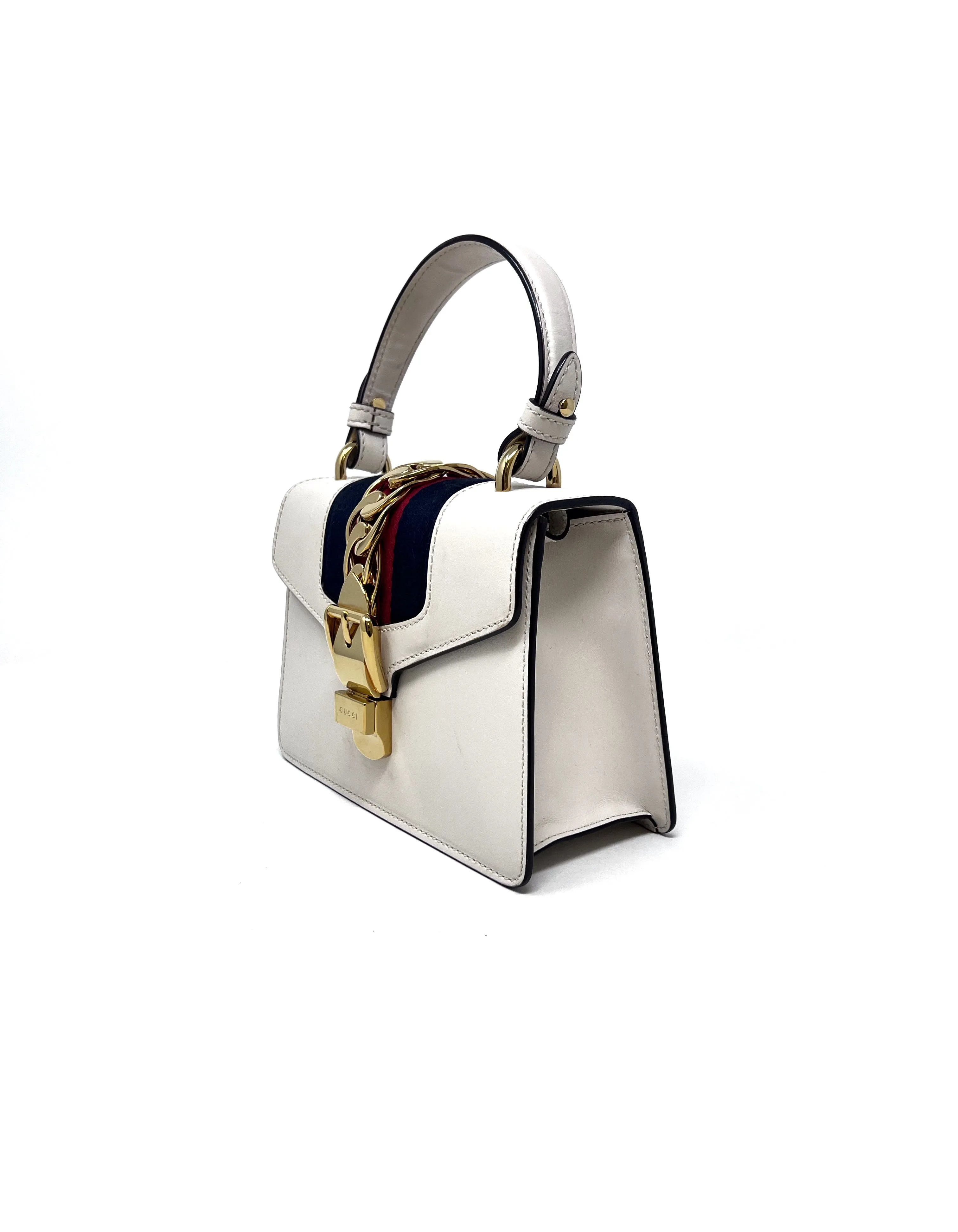 Gucci Mini 'Sylvie' Top Handle Bag W/2 Straps