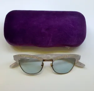 Gucci Mother of Pearl Rhinestone Sunglasses Shell Pixie
