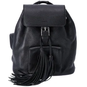 Gucci Small Bamboo Backpack Black 387149 Leather Wood
