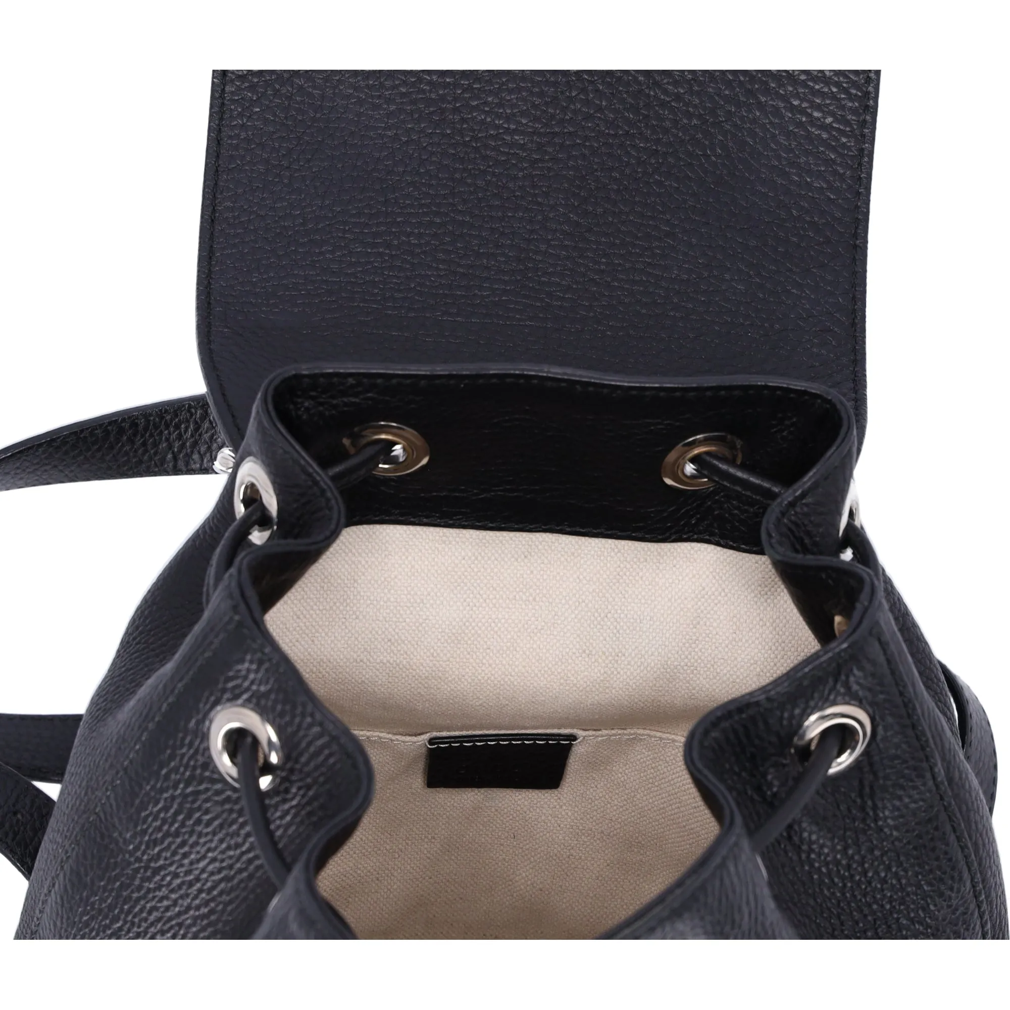 Gucci Small Bamboo Backpack Black 387149 Leather Wood