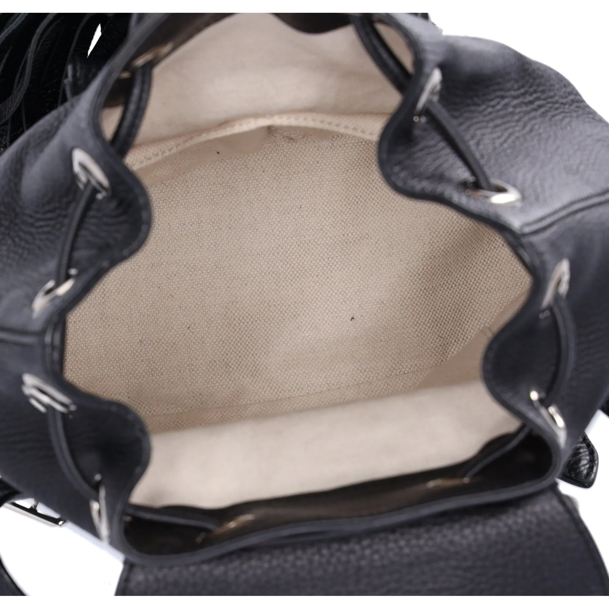 Gucci Small Bamboo Backpack Black 387149 Leather Wood
