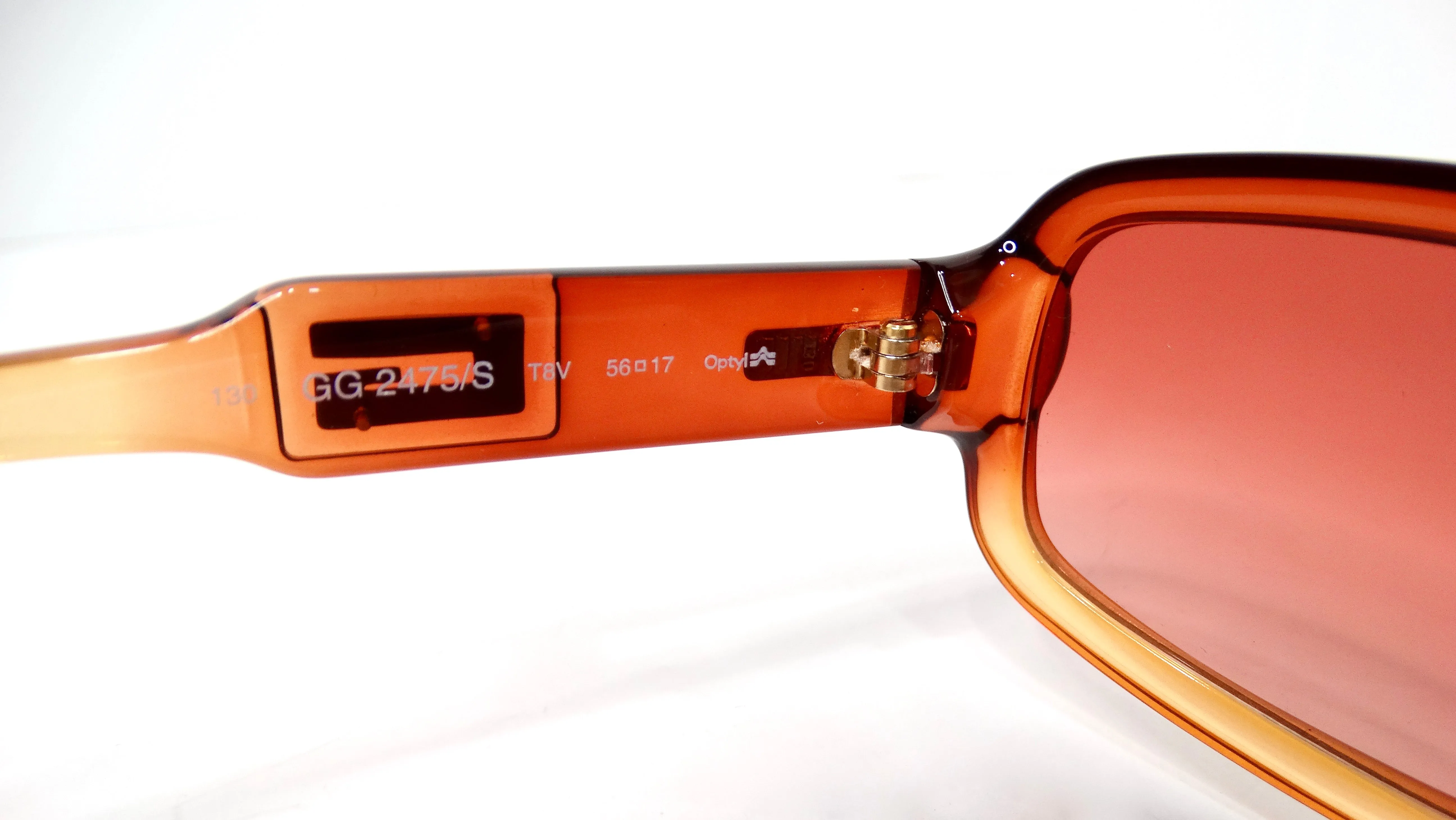 Gucci Translucent Brown Square Ombre Gradient Sunglasses