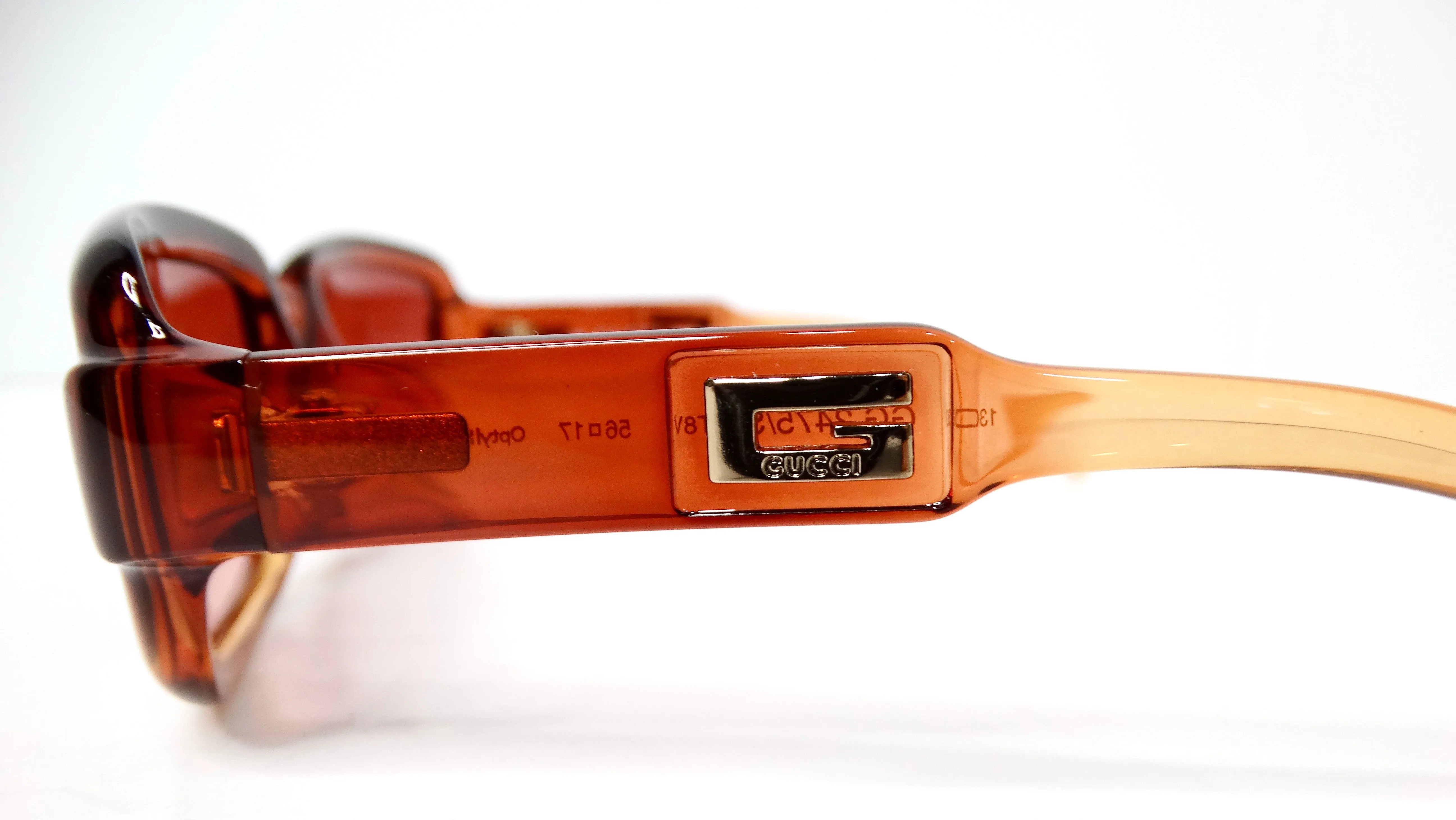 Gucci Translucent Brown Square Ombre Gradient Sunglasses