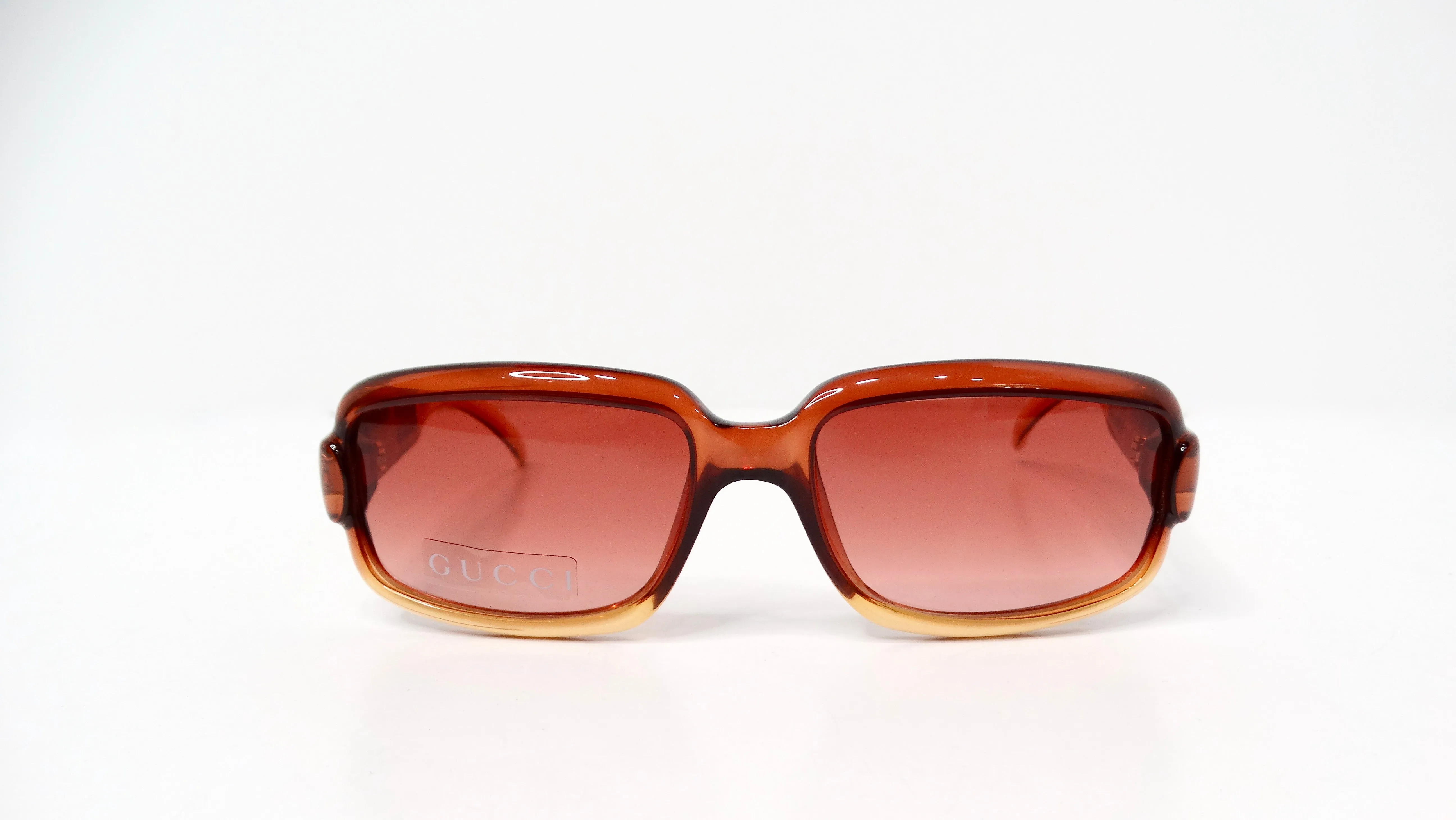 Gucci Translucent Brown Square Ombre Gradient Sunglasses