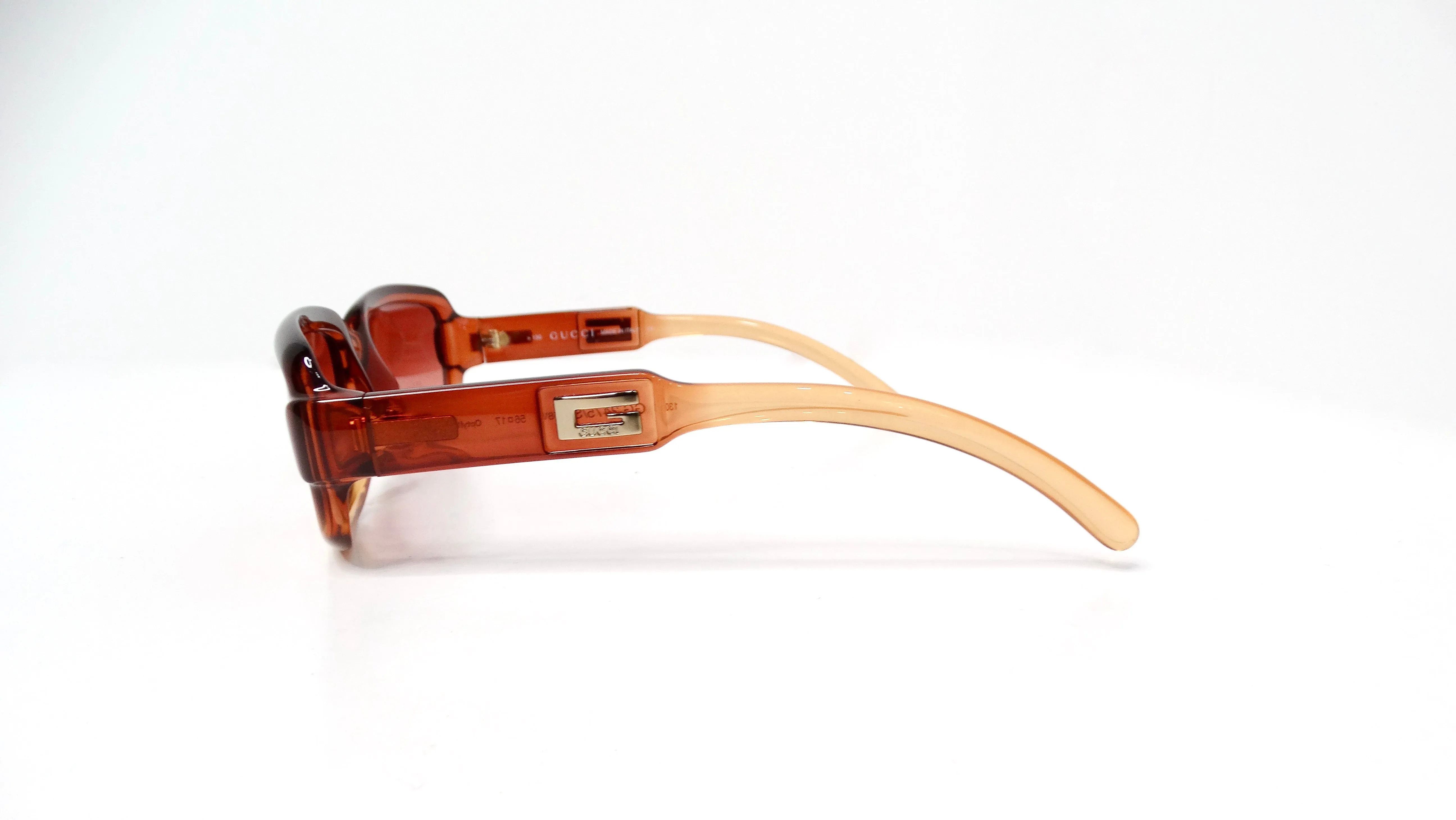 Gucci Translucent Brown Square Ombre Gradient Sunglasses