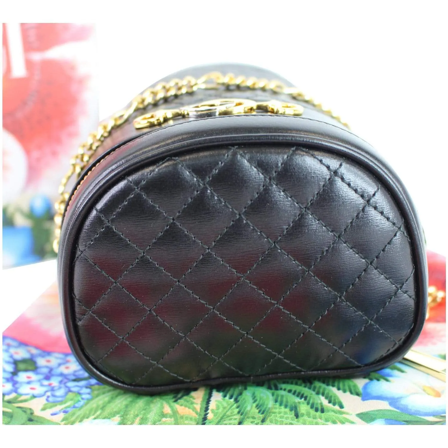 GUCCI Trapuntta Calfskin Leather Belt Crossbody Bag Black 572298 - Final Sale