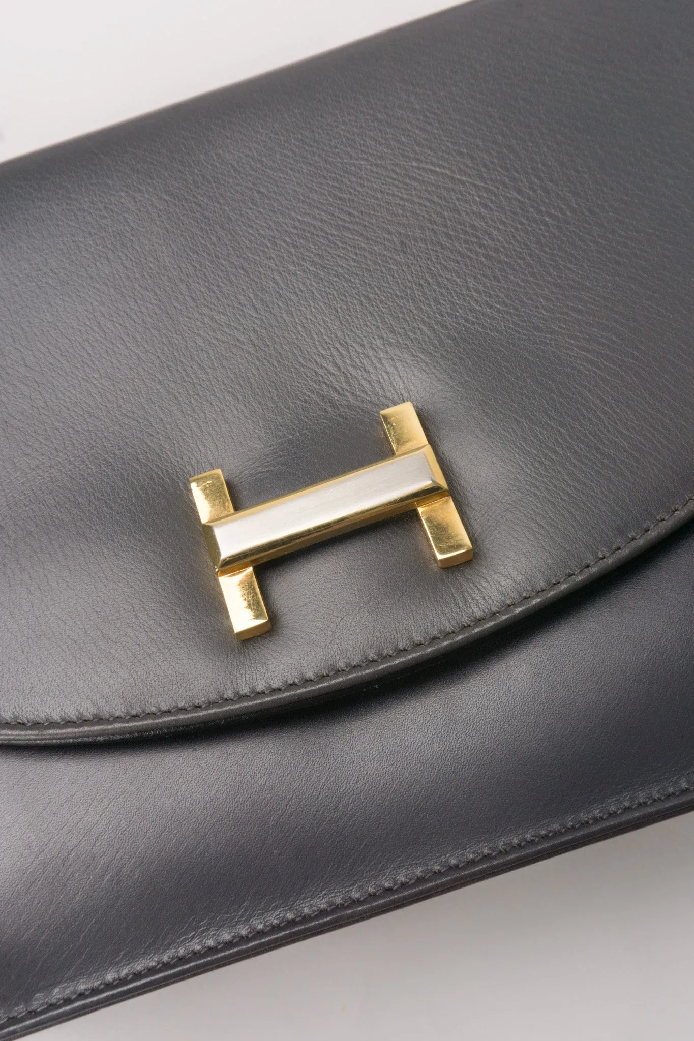 H-Flap Leather Handbag