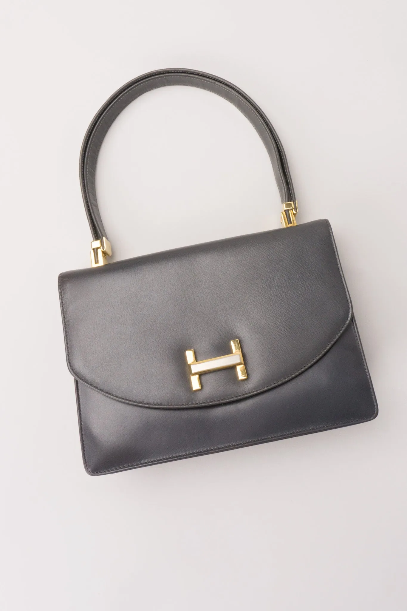 H-Flap Leather Handbag