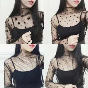 Harajuku Mesh Top Transparent net shirt