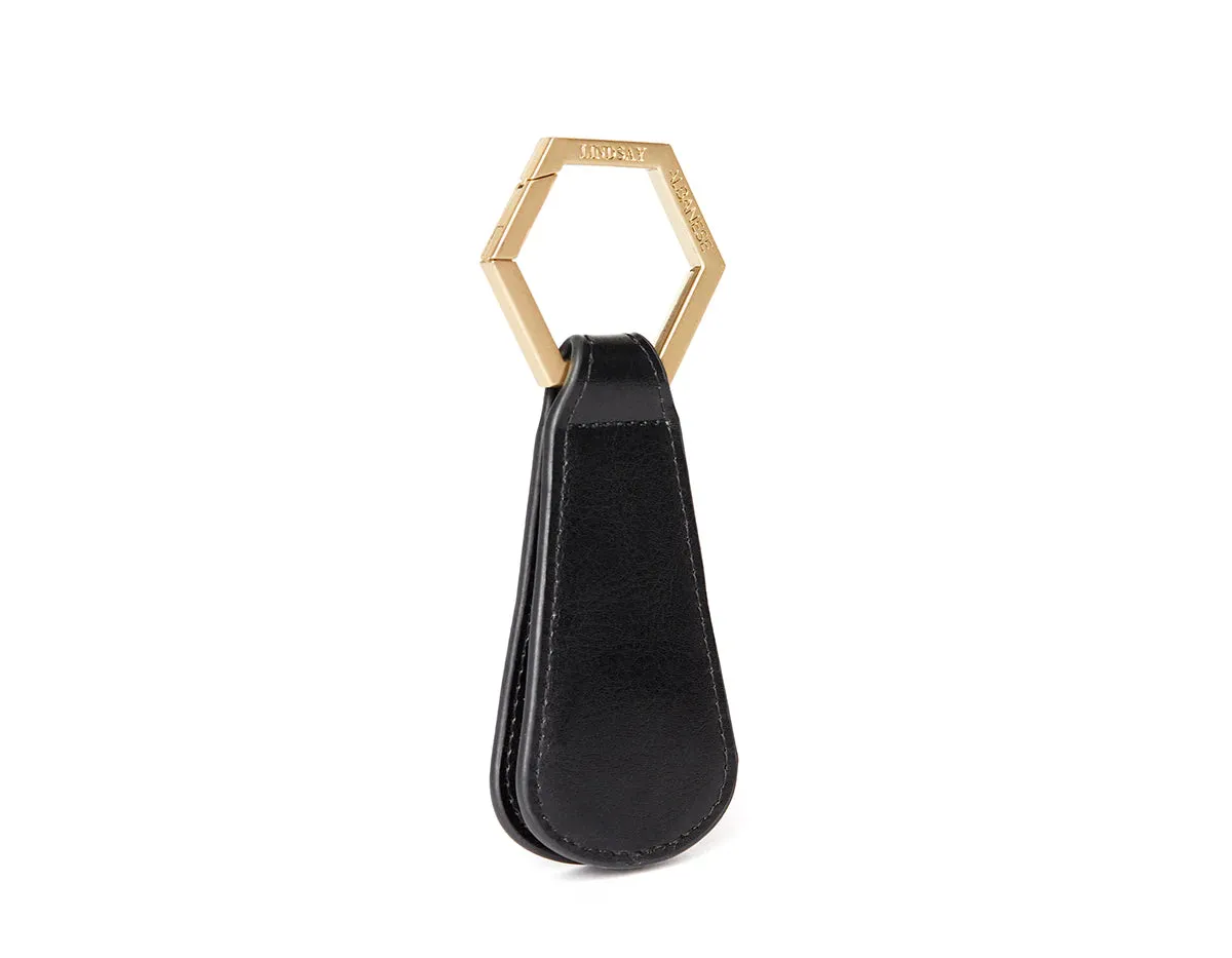 Hat Clip in Black Vegan Leather