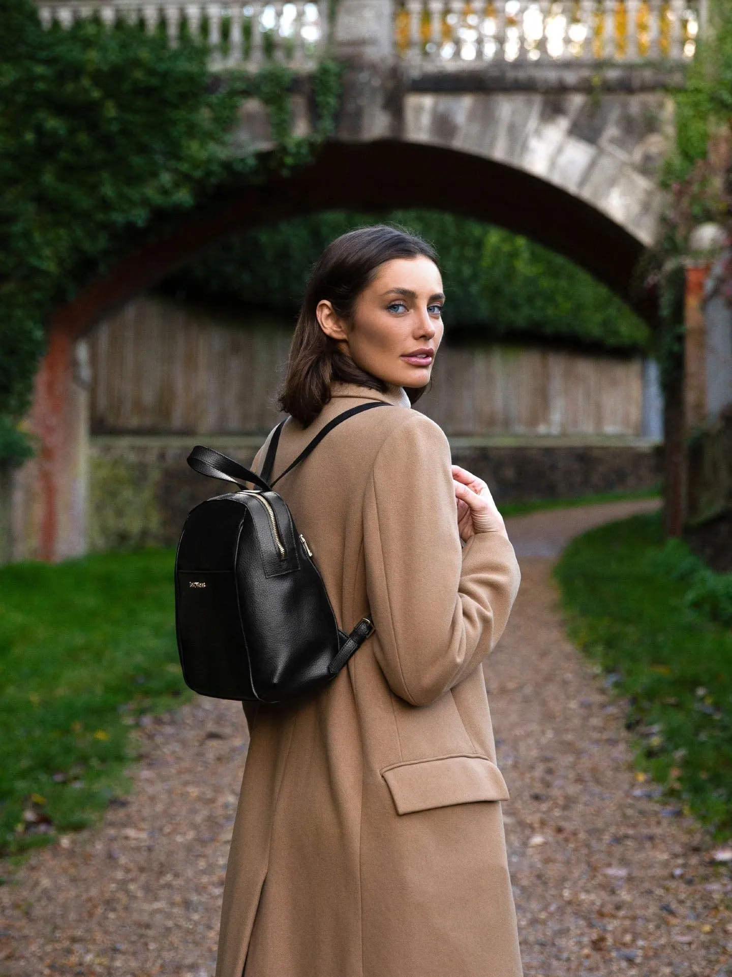 Hazel MIRUM® Leather Vegan Backpack | Black & Gold