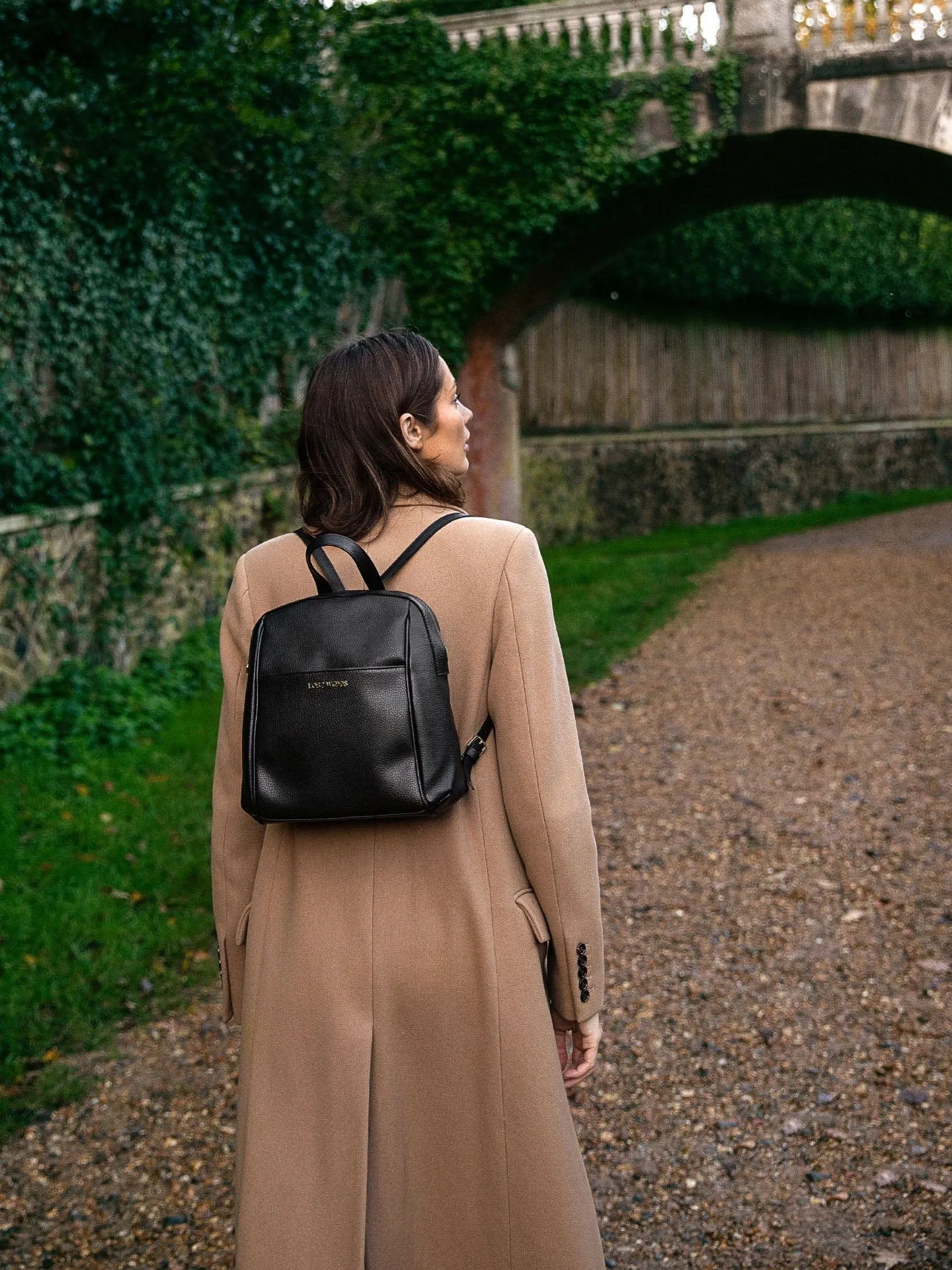Hazel MIRUM® Leather Vegan Backpack | Black & Gold