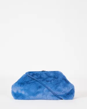 helen velvet clutch - blue