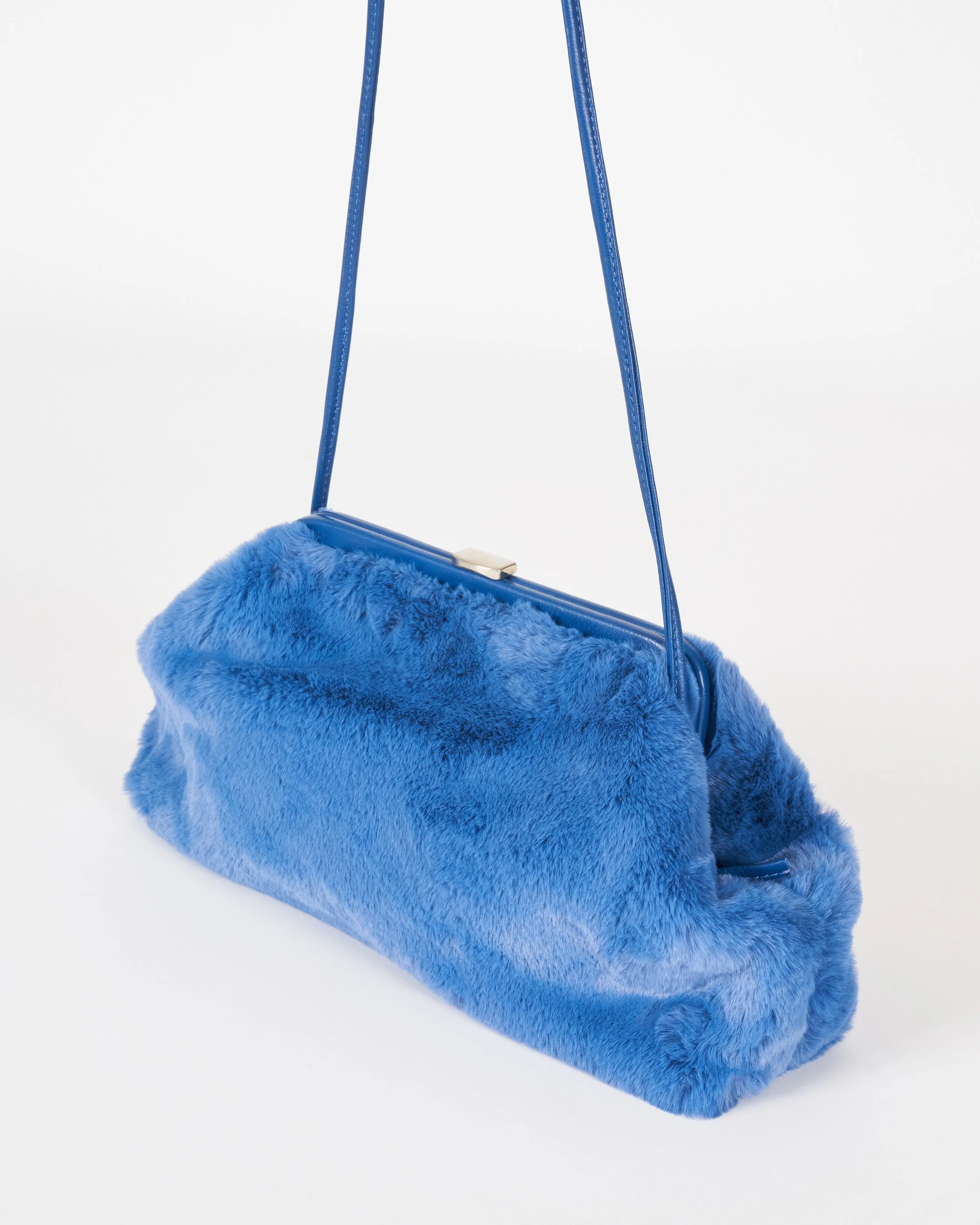 helen velvet clutch - blue
