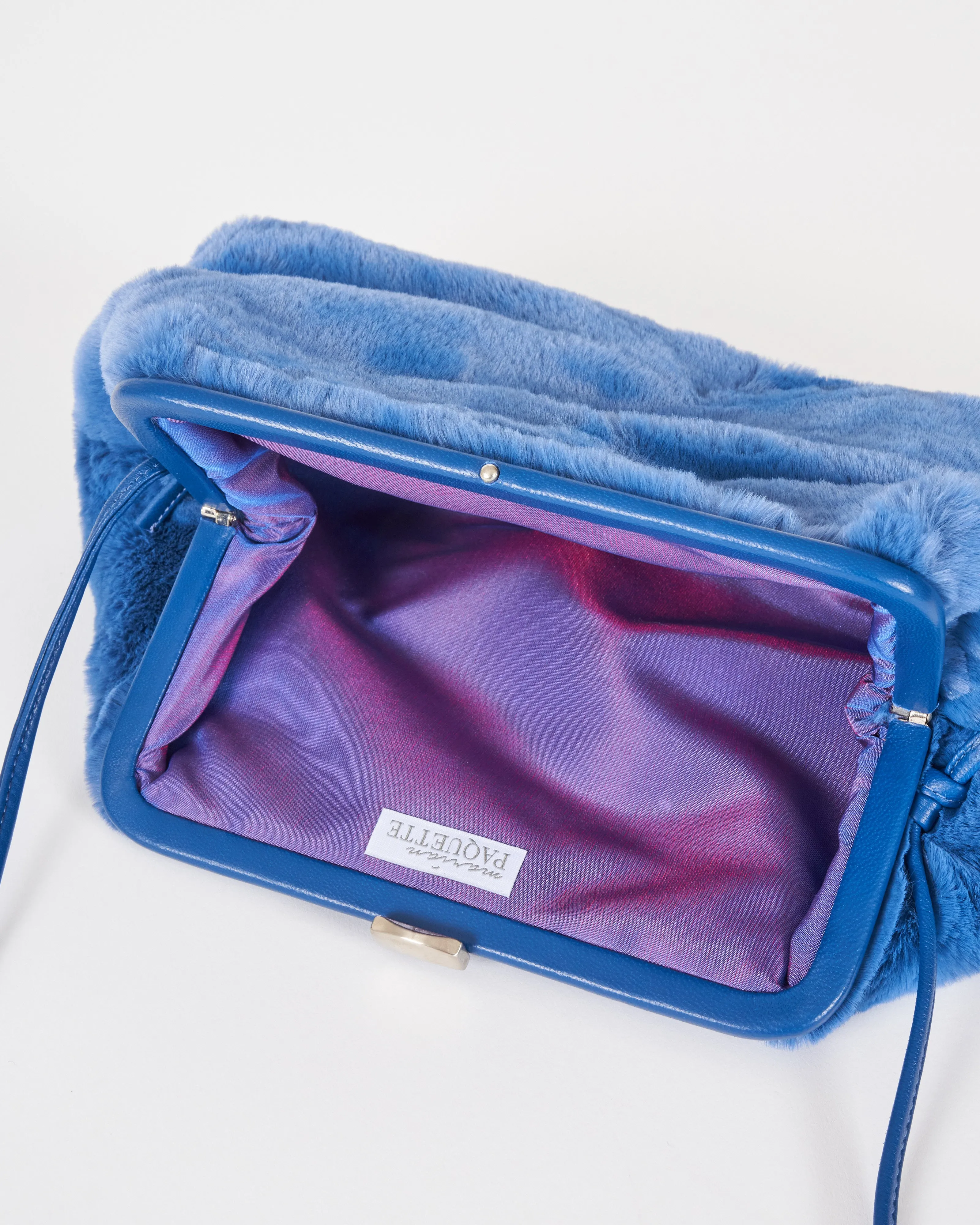 helen velvet clutch - blue
