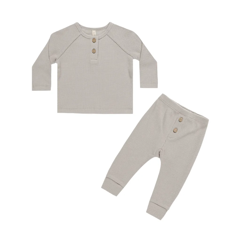 Henley Knit Top & Legging Set | Fog