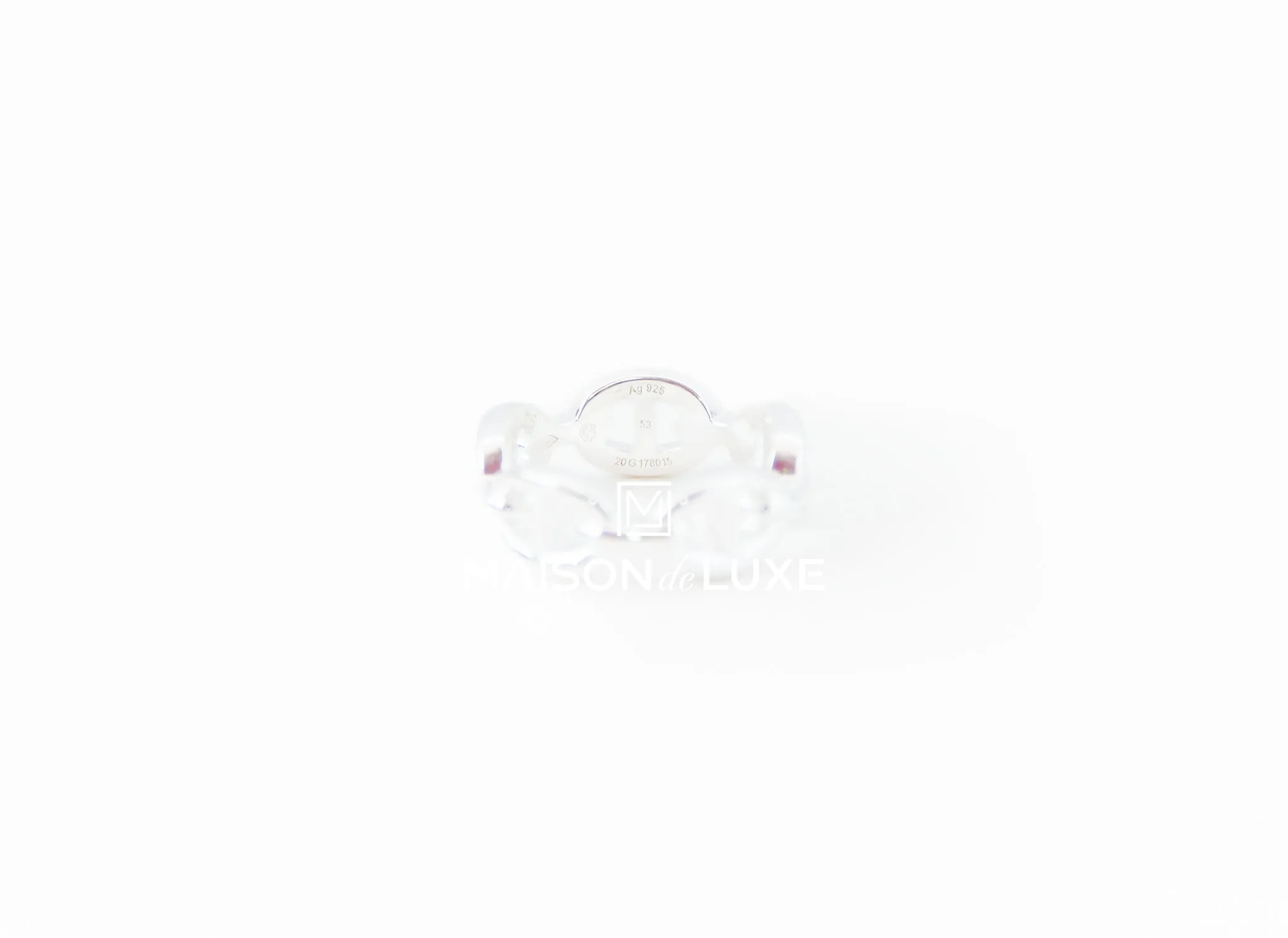 Hermes 925 Silver Chaine d'Ancre Enchainee PM Ring 53