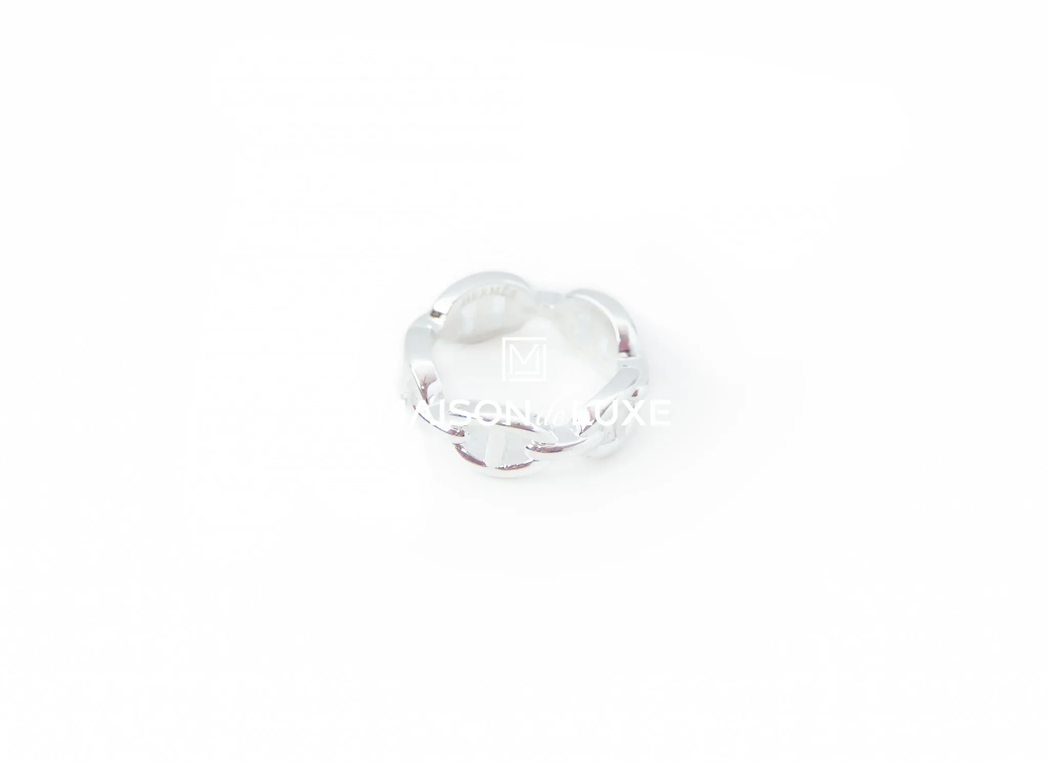 Hermes 925 Silver Chaine d'Ancre Enchainee PM Ring 53