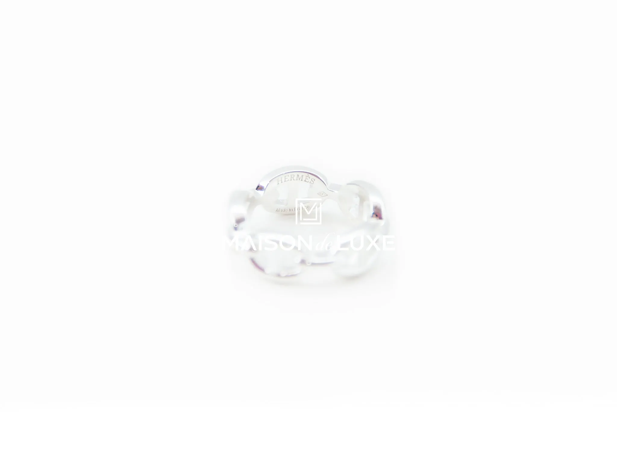 Hermes 925 Silver Chaine d'Ancre Enchainee PM Ring 53