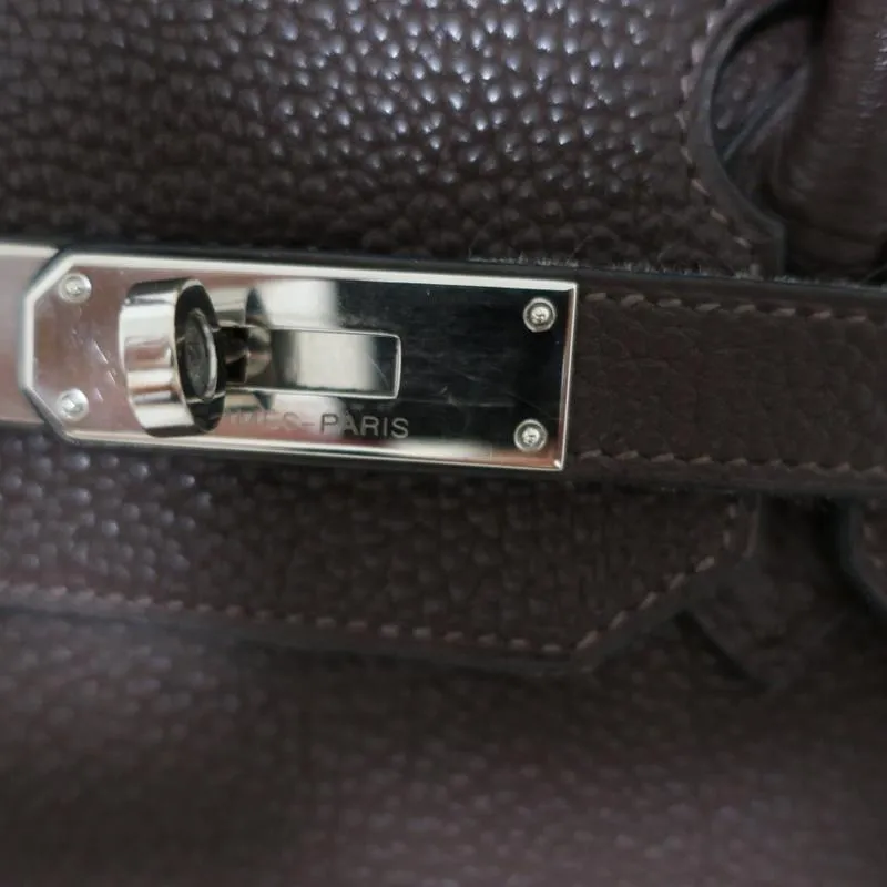 HERMES Birkin 35cm Brown Togo Leather/Palladium Hardware K Stamp-2007