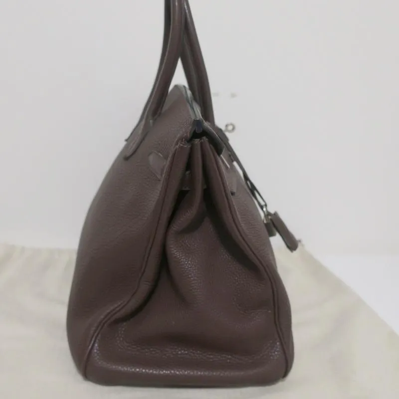 HERMES Birkin 35cm Brown Togo Leather/Palladium Hardware K Stamp-2007