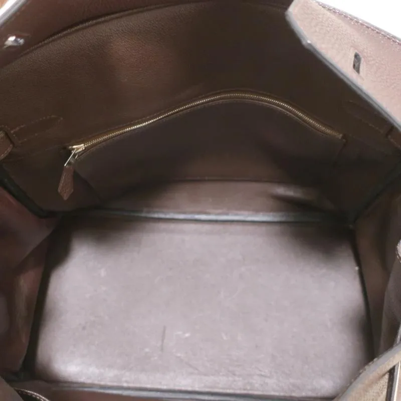 HERMES Birkin 35cm Brown Togo Leather/Palladium Hardware K Stamp-2007