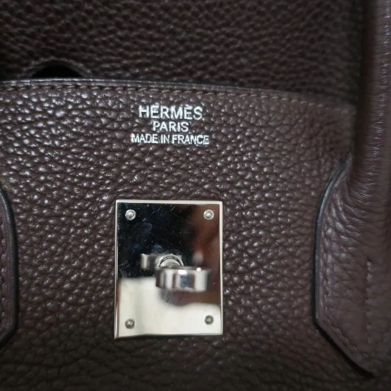 HERMES Birkin 35cm Brown Togo Leather/Palladium Hardware K Stamp-2007