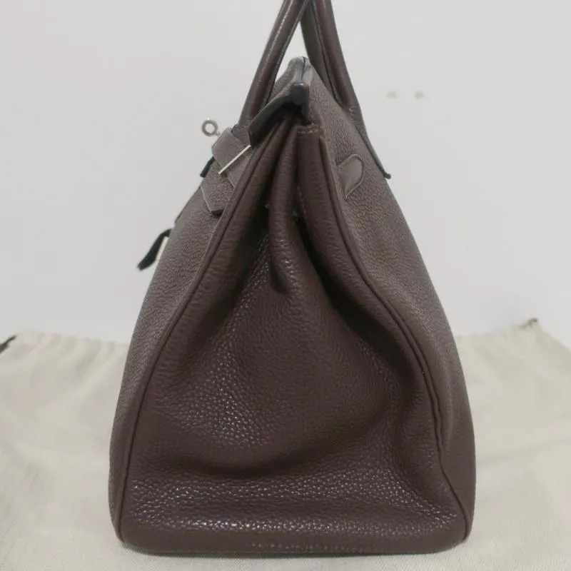 HERMES Birkin 35cm Brown Togo Leather/Palladium Hardware K Stamp-2007