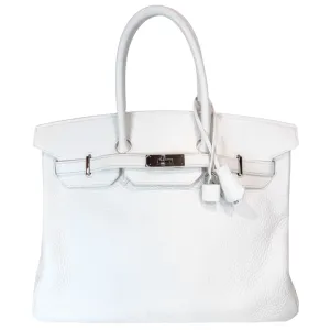 Hermes Birkin Blanc Clemence Palladium HW 35CM (2004)