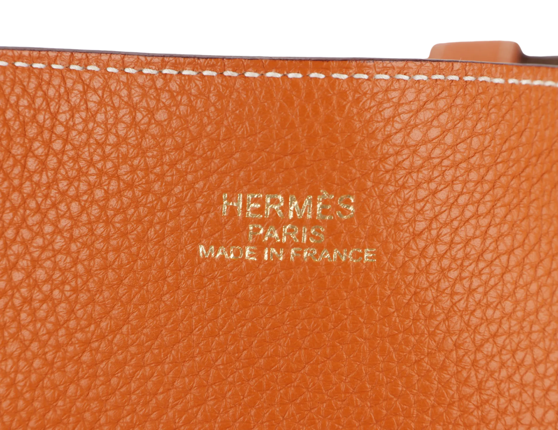 HERMES DOUBLE SENS TOTE 36 ORANGE GOLD TAURILLON CLEMENCE LEATHER STAMP Q SQUARE (2013) WITH DUST COVER