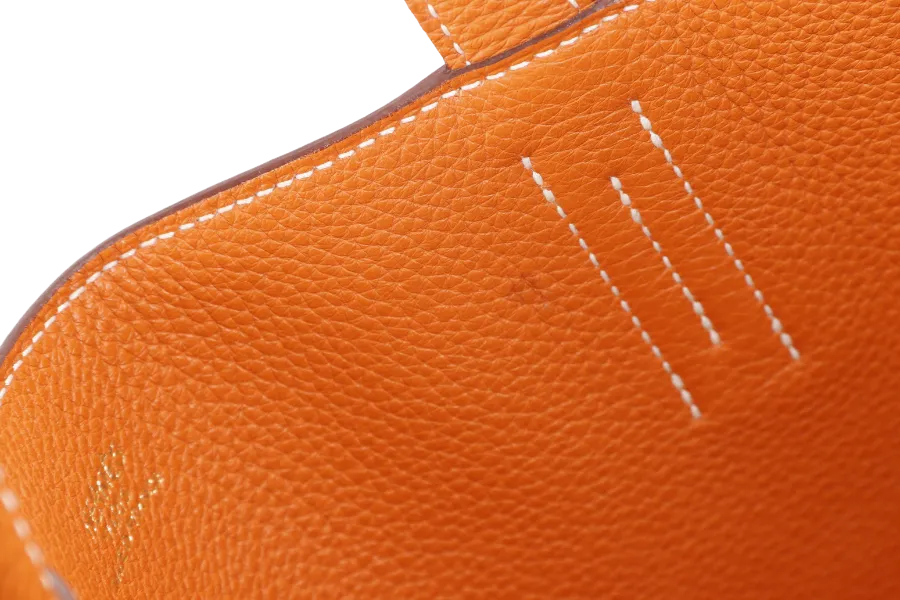 HERMES DOUBLE SENS TOTE 36 ORANGE GOLD TAURILLON CLEMENCE LEATHER STAMP Q SQUARE (2013) WITH DUST COVER